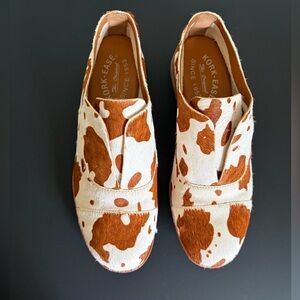 Kork-Ease Brown and White Leather Calf Hair